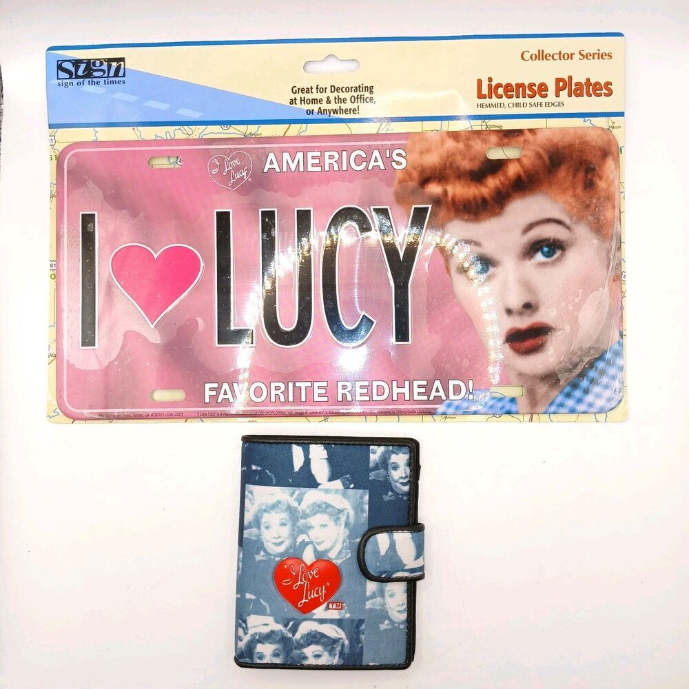License Plate & Wallet I Love Lucy Americas Favorite Redhead Lucille Ball New